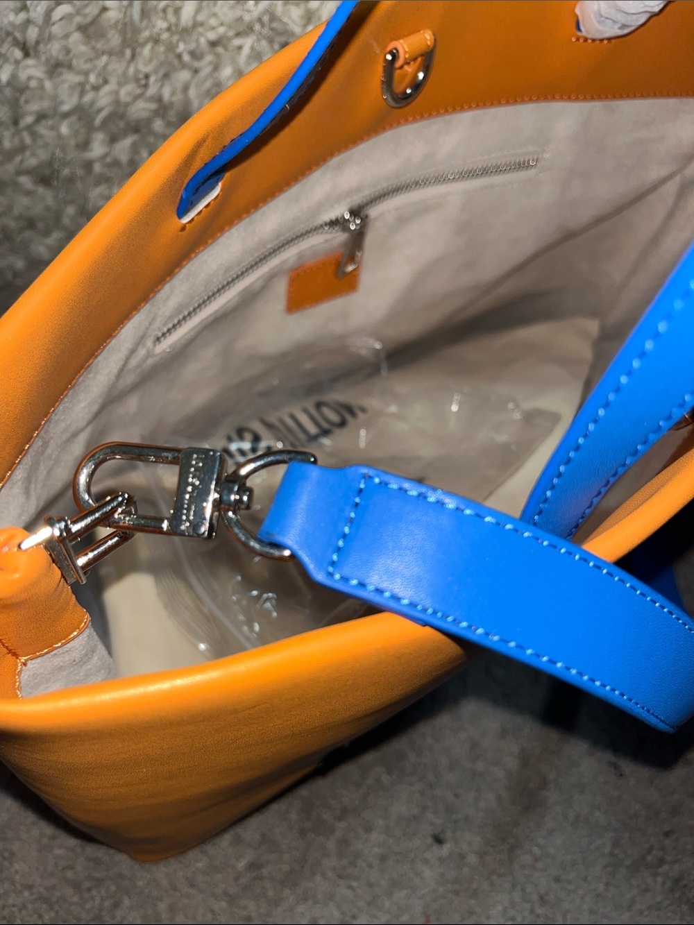 Source Unknown Orange Tote with Blue Strap - Picture 4 of 4